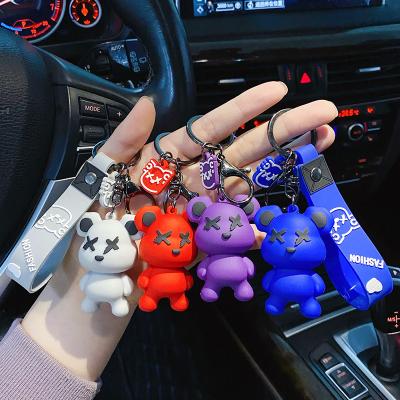 China Teddy Bear Car Resin Fashion Dickmon Keychains Wild Bear Key Chains Girl Cool Trendy Gift Bag Pendant Charm Pendant for sale