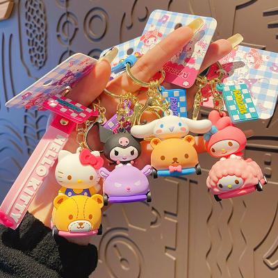 China Hanging Dickmon Sanrio Genuine Car Girl Bag Key Chain Accessory Ornaments Big Cute Dog Kitty Kuromi Melody 3D Ear Keychains for sale