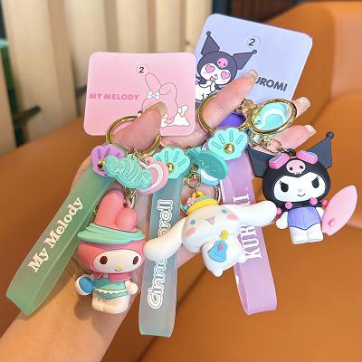 China Soft Rubber Dog Pendant Keychain Ear Keychains Dickmon Sanrio Melody Kuromi Keychain Girls Bag Decor Genuine Car Pendant Large for sale