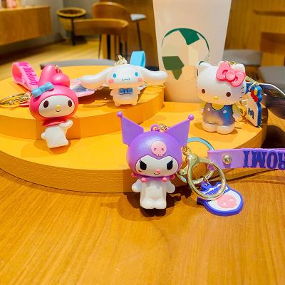 China Melody Kuromi Newcomer Dickmon Sanrio Anime Pendant Keychains Cartoon Keychain 3D Genuine Cute Soft Rubber Bag Car Pendant for sale