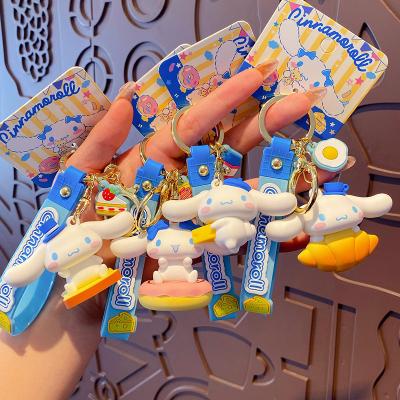 China Genuine Cartoon Doll Pendant Cute Cinnamoroll PVC Rubber Girls Key Chains Bag Big Dog Anime 3D Ears Keychains Pendant for sale