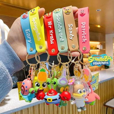 China Genuine Patrick Star Squidward Tentacles Anime Dickmon Pendant Hot Sale PVC Cartoon Figures Exquisite Key Chain Pendant Bag Car Keychains for sale