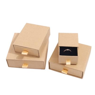 China 2020 Custom Logo Jewelry Gift Box Eco-Friendly Paper Plain Cardboard Jewelry Packaging Paper Slide Drawer Jewelry Box for sale