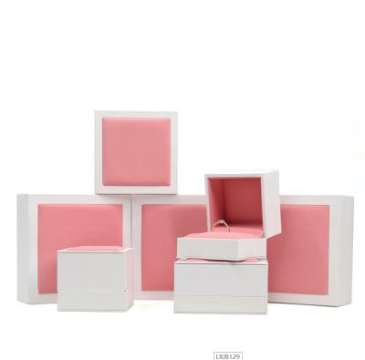 China 2020 Eco-friendly Jewelry Ring Earring Box Pink And Luxury Color White Jewelry Box Gifts Packing Jewelry Gift Box for sale