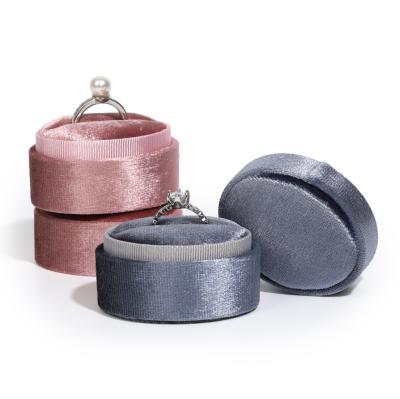 China 2022 New Eco-friendly Jewelry Ring Earring Box Design Wedding Double Velvet Ring Box Ring Boxes Jewelry Packaging for sale