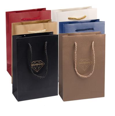 China 2020 Wholesale Recycled Materials Jewelry Packaging Bag Small Jewelry Shopping Paper Bag Hot Selling Paper Jewelry Bag for sale