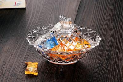 China Butterfly Glass Sugar Jar / Gift Glass Candy Bowl / Glassware Bowl for sale