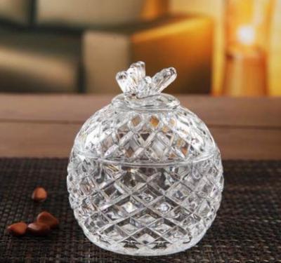 China Gift Glass Sugar Pot / House Decoration Glass Candy Jar / Glassware for sale