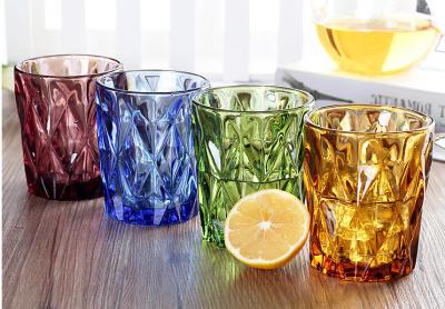 China Lemon Tea Solid Glass Products 300ml Colorful Drinking Cup Machine Made OEM for sale