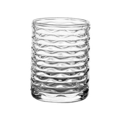 China Transparent Small Candle Jars With Pattern / Glass Candle Holder For Candle Wax for sale