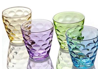 China Stock Rain Drop Vintage Drinking Glasses , 260ml Colored Drinking Glasses for sale