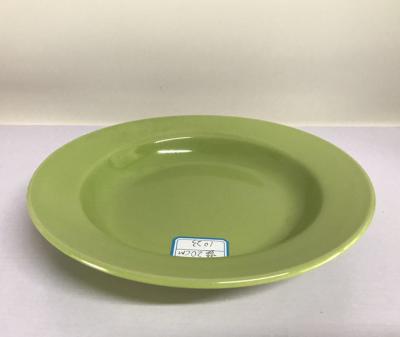 China Color Dish Plate Kitchen Ceramic Bowls Dinner Set Green Round OEM ODM Available for sale