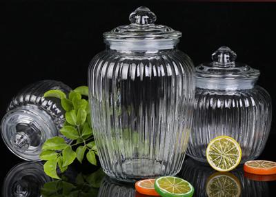 China 1350ml Capacity Glass Jam Jar With Lid / Durable Glass Jar For Spicy Beans for sale