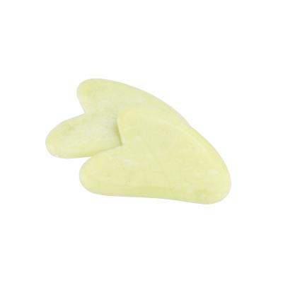 China Hot Sale Body Health Massage Gua Sha Face-Sharping Lemon Jade Heart-sharped Gua Sha Stone for sale