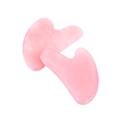 China Natural Stone Rose Rose Quartz Jade Gua Sha Of Body Health Massager Factory Price Massage Tool for sale