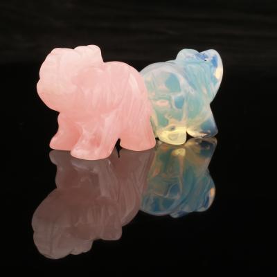 China China Wholesale Crystal Carving Animal Healing Folk Open Rose Quartz Elephant for sale