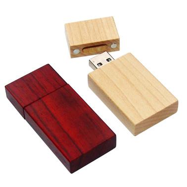 China Red Colored Personalized Engraved Wood  USB Flash Drive ,  Wooden Thumb Drive for sale