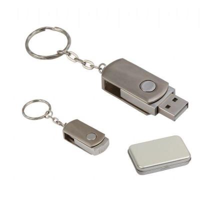 China Keychain Swivel USB Flash Drive , Promotional Micro  Logo Metal Usb Flash Drive for sale