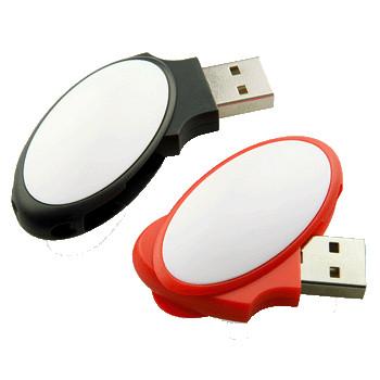 China Oval Shaped  4gb Usb Swivel Flash Drive  USB2.0 Plastic Material  51*20*10mm for sale