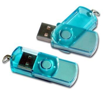 China Green / Blue Plastic Swivel USB Flash Drive , Swivel Memory Stick  55*15*10mm for sale