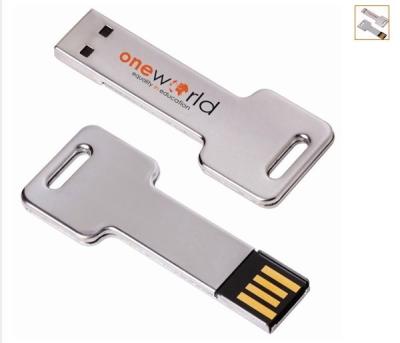 China Personalised  Key Shape USB Flash Drive Keychain , Metal Key Usb 2.0 Flash Drive for sale