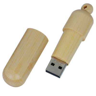 China Pen Bamboo Flash Drive Round Wooden  4GB  8GB 16GB Capacity Available 69*19mm for sale