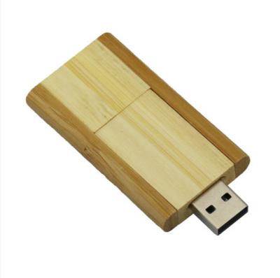 China Memoria USB de bambú miniatura grabada giratoria, Memory Stick de bambú 32G 64G 128G en venta