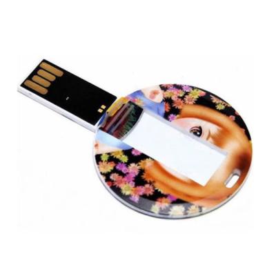 China Fuente blanca redonda de Pendrive 32G 64G 128G Windows Vista Windows 7 de memoria USB de la tarjeta de crédito en venta