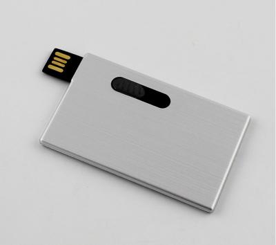 China Slim Metal Custom USB Credit Card Flash Drive Promotional  32GB  , Credit Card Memory Stick for sale