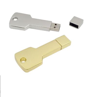 China Metal Key Shape USB Sticks Gold Silver USB KEY for sale