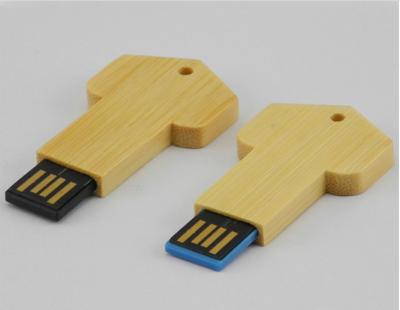 China High Capacity Mini Wood & Bamboo USB Flash Drive 64gb  128gb  High Speed  Key Shape for sale