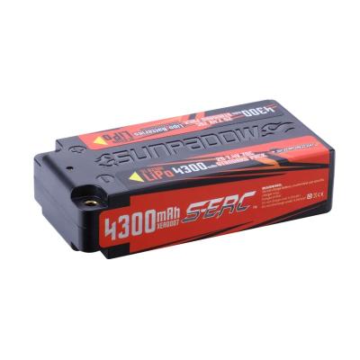 China Hard Toys 7.4V 2S Lipo Battery 4300mAh 70C Case with 4mm Bullet for RC Car Racing for sale