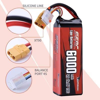 China Soft Toys 4S Lipo Battery 14.8V 6000mAh 70C Pack With XT90 Connector For Remote Control Electric Car for sale