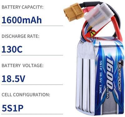 China Soft Toys 5S 18.5V Lipo Battery 1600mAh 130C Pack With XT60 Connector For RC Airplane Saving 65% for sale