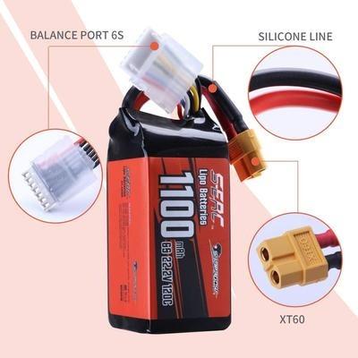 China Soft Toys 6S 22.2V Lipo Battery 1100mAh 120C Pack With XT60 For RC FPV Packing 2units/Pack (Buy One Get Two) for sale