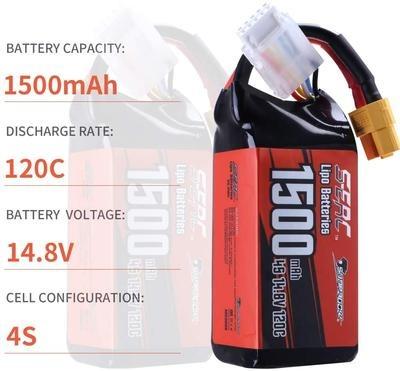 China Soft Toys 4S Lipo Battery 14.8V 1500mAh 120C Pack with XT60 Plug for RC FPV 2 Packs (Buy One Get Two) for sale