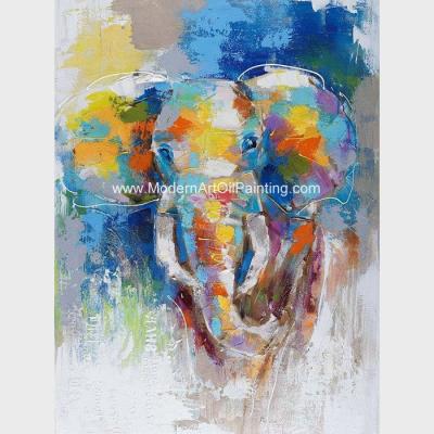 China Het abstracte Kleurrijke Olifant Schilderen op Canvas/Dierlijk de Muurart. van het Drukcanvas Te koop