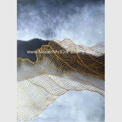 China Framed Abstract Art Canvas Paintings Painting 3D Gold Foil On Polyester Fabric for sale