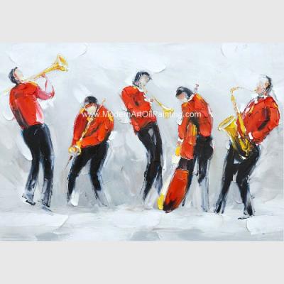 China Tejido de poliester contemporáneo grande de la gente de la música de las pinturas al óleo para la decoración de la pared de la sala de estar en venta