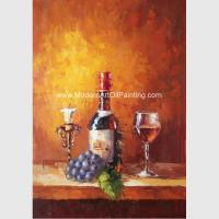 China Small Abstract Still Life palette knife art  Wine Bottle Fruit Customized size Color for sale