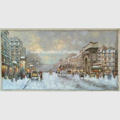 China Framed Paris Oil Painting , Impressionist Landscape Paintings Thick Oil On Canvas for sale