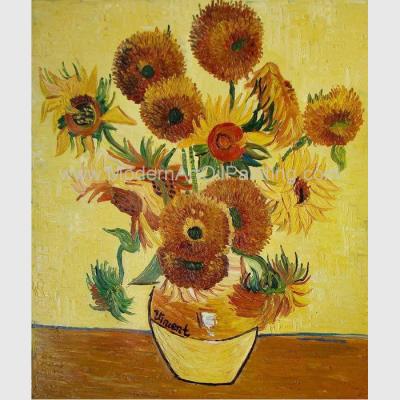 China Zeitgenössische Sonnenblumen-Blumenölgemälde auf Segeltuch Van Gogh Masterpiece Replicas zu verkaufen