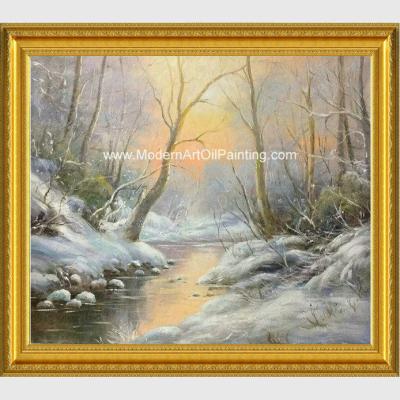 Chine Peinture de paysage faite sur commande encadrée d'hiver avec la neige néo- - style classique à vendre