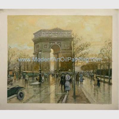 China 50x60cm Arc de Triomphe alte Straßen-Ölgemälde Ölgemälde-Malleinwand-Paris zu verkaufen