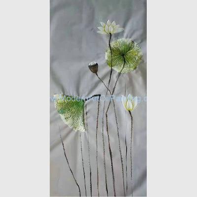 China Dekorative strukturierte Lotus Floral Oil Painting Canvas-Blumen-Wand Art Paintings zu verkaufen