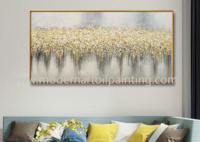 China Met de hand geschilderde Gouden Folie die Abstracte Canvasmuur Art For Interior Decoration schilderen Te koop