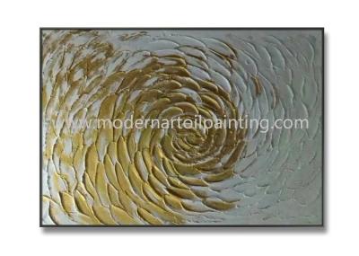 China Geweven Canvas Gouden het Schilderen Abstracte Dikke Verfmuur Art For Home Decorative Te koop