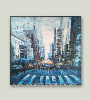 China Streetscape olieverfschilderijen door Paletmes, cityscape olieverfschilderijen, moderne canvaskunst voor huisdecoratie Te koop