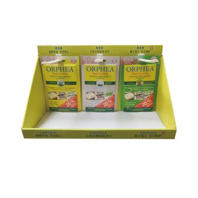 China Recycled Materials Customized Recyclable Display Rack Seed Cardboard Retail Office Display Stand for sale