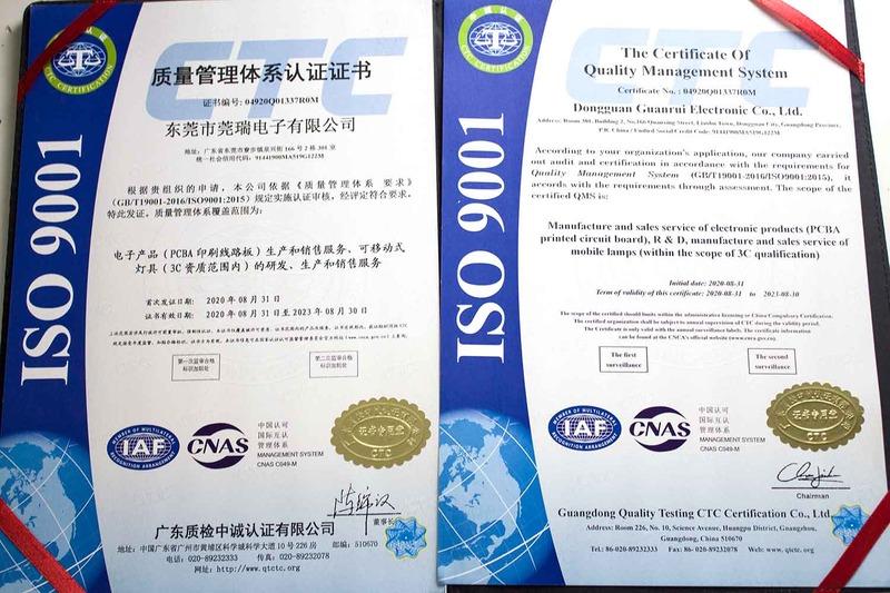 ISO9001 - Dongguan Guan Rui Electronics Co., Ltd.